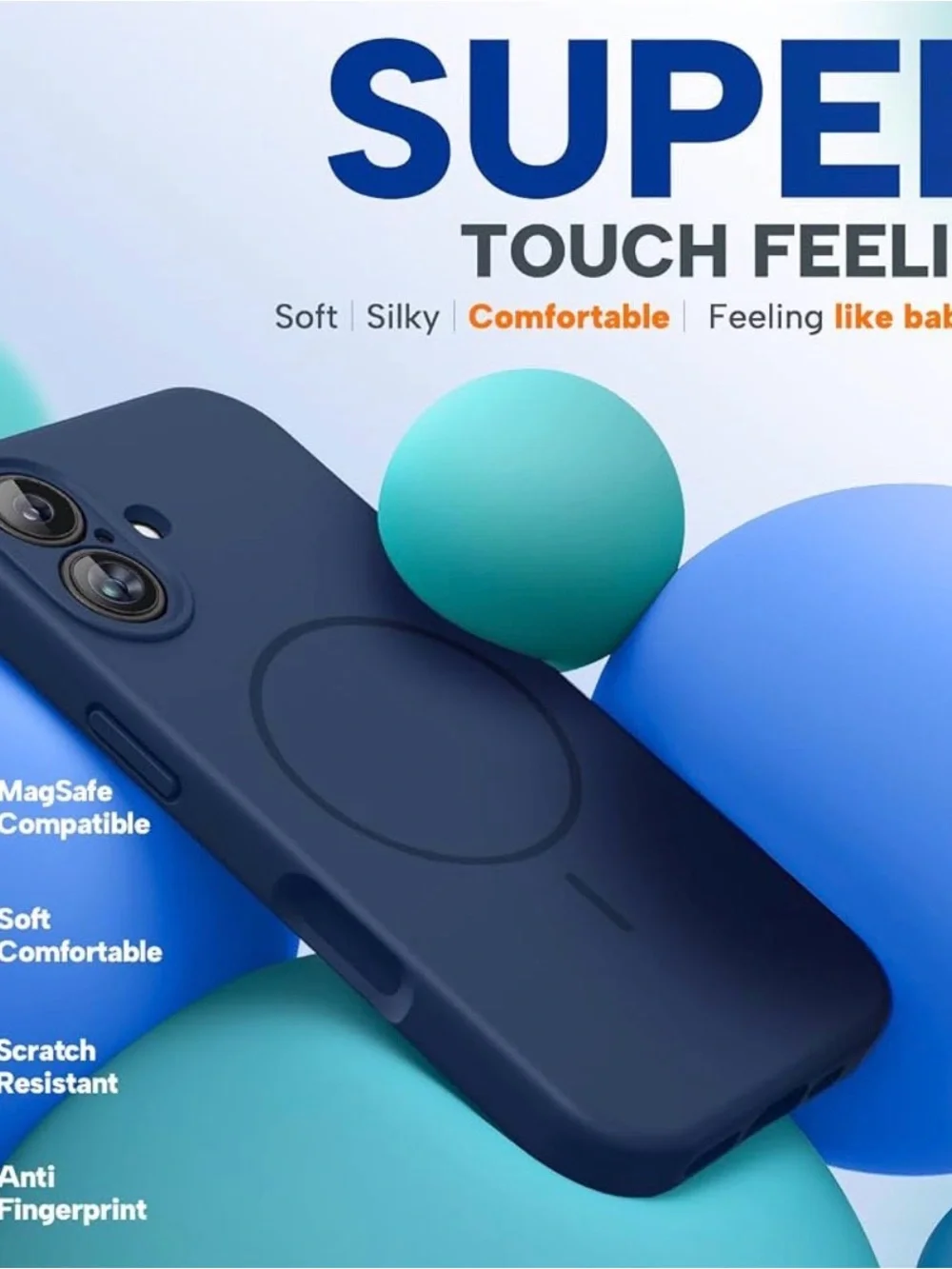 iPhone 17 Navy Blue Magnetic Compatible Phone Case